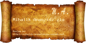 Mihalik Anasztázia névjegykártya